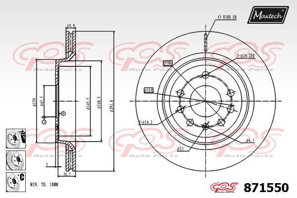 MaxTech 871550.6980 Hintere belüftete Bremsscheibe 8715506980: Kaufen Sie zu einem guten Preis in Polen bei 2407.PL!