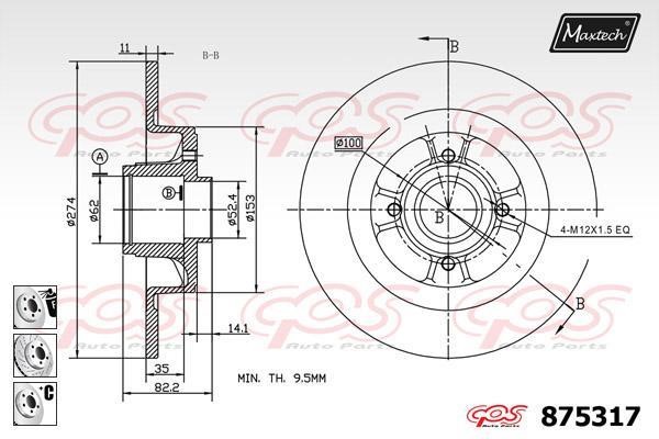 MaxTech 875317.6881 Brake disc 8753176881: Buy near me in Poland at 2407.PL - Good price!