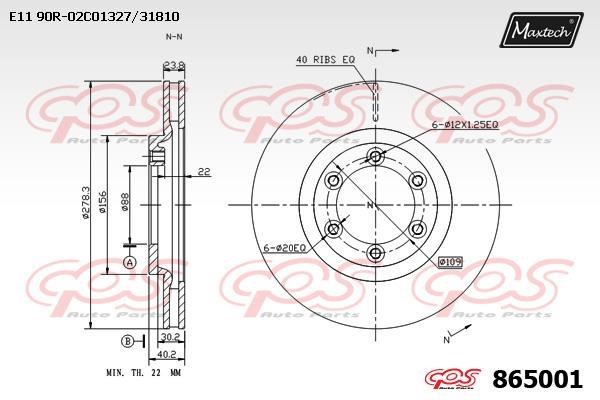 MaxTech 865001.0000 Диск гальмівний передній вентильований 8650010000: Приваблива ціна - Купити у Польщі на 2407.PL!