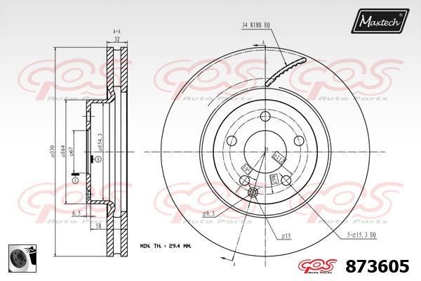 MaxTech 873605.0060 Innenbelüftete Bremsscheibe vorne 8736050060: Kaufen Sie zu einem guten Preis in Polen bei 2407.PL!