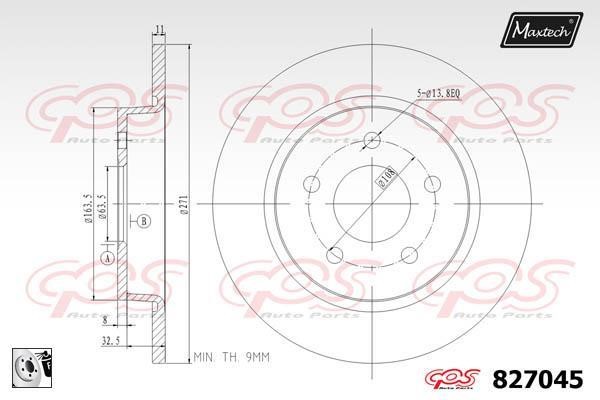 MaxTech 827045.0080 Bremsscheibe hinten, unbelüftet 8270450080: Kaufen Sie zu einem guten Preis in Polen bei 2407.PL!