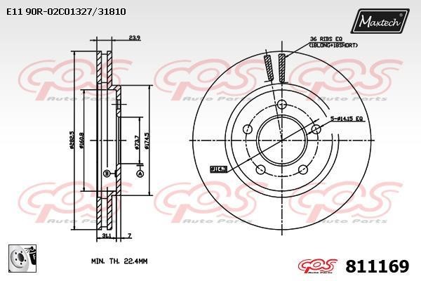 MaxTech 811169.0080 Тормозной диск передний вентилируемый 8111690080: Отличная цена - Купить в Польше на 2407.PL!