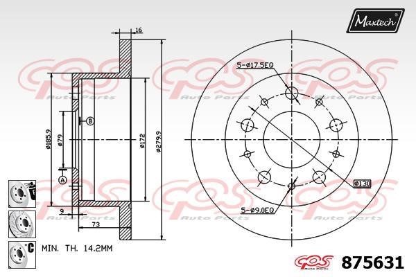 MaxTech 875631.6980 Bremsscheibe 8756316980: Kaufen Sie zu einem guten Preis in Polen bei 2407.PL!