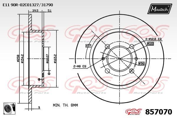 MaxTech 857070.0060 Tarcza hamulcowa tylna, niewentylowana 8570700060: Dobra cena w Polsce na 2407.PL - Kup Teraz!