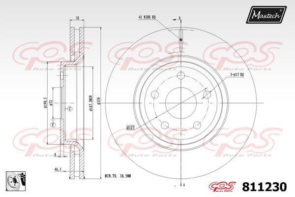 MaxTech 811230.0080 Innenbelüftete Bremsscheibe vorne 8112300080: Kaufen Sie zu einem guten Preis in Polen bei 2407.PL!