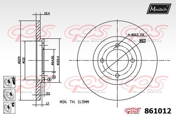 MaxTech 861012.6880 Диск гальмівний 8610126880: Приваблива ціна - Купити у Польщі на 2407.PL!