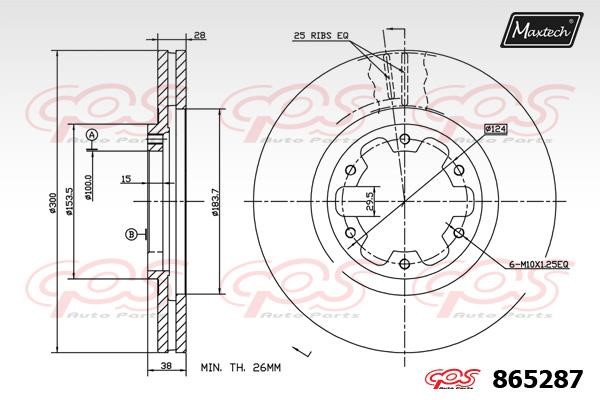 MaxTech 865287.0000 Innenbelüftete Bremsscheibe vorne 8652870000: Kaufen Sie zu einem guten Preis in Polen bei 2407.PL!