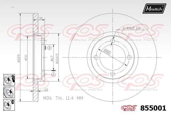 MaxTech 855001.6880 Bremsscheibe 8550016880: Bestellen Sie in Polen zu einem guten Preis bei 2407.PL!