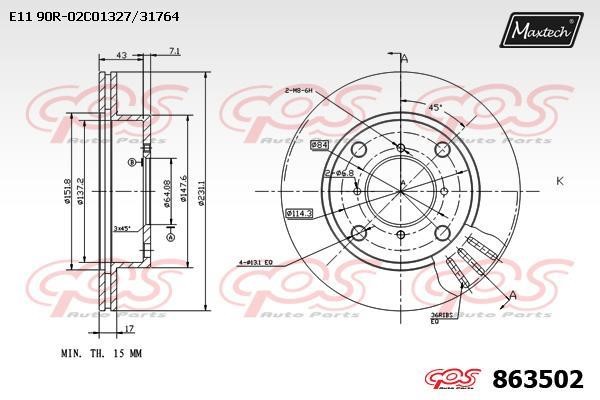 MaxTech 863502.0000 Wentylowana przednia tarcza hamulcowa 8635020000: Dobra cena w Polsce na 2407.PL - Kup Teraz!