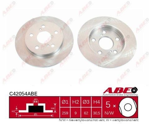 ABE C42054ABE-P Rear brake disc, non-ventilated C42054ABEP: Buy near me in Poland at 2407.PL - Good price!