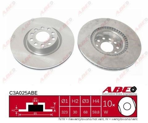 ABE C3A025ABE-P Front brake disc ventilated C3A025ABEP: Buy near me in Poland at 2407.PL - Good price!