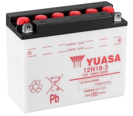 Yuasa 12N18-3 Akumulator Yuasa 12V 18,9Ah 140A R+ 12N183: Dobra cena w Polsce na 2407.PL - Kup Teraz!