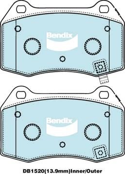 Bendix USA DB1520 SRT Гальмівні колодки, комплект DB1520SRT: Купити у Польщі - Добра ціна на 2407.PL!