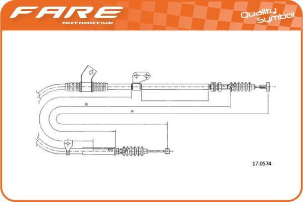 Fare 18447 Cable Pull, parking brake 18447: Buy near me in Poland at 2407.PL - Good price!
