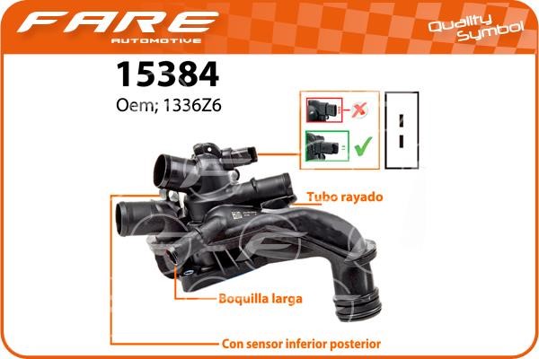 Fare 15384 Thermostat, coolant 15384: Buy near me at 2407.PL in Poland at an Affordable price!