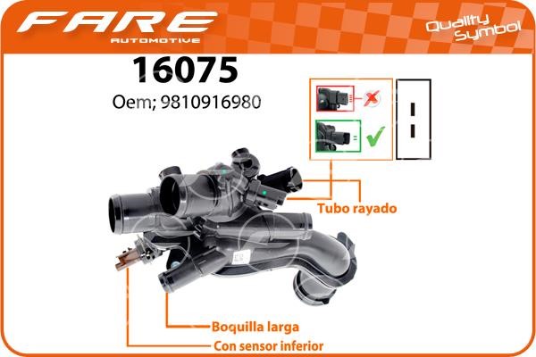 Fare 16075 Thermostat, coolant 16075: Buy near me in Poland at 2407.PL - Good price!
