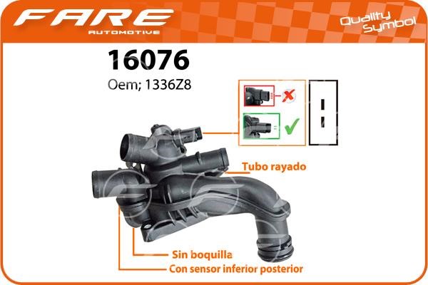 Fare 16076 Thermostat, coolant 16076: Buy near me in Poland at 2407.PL - Good price!