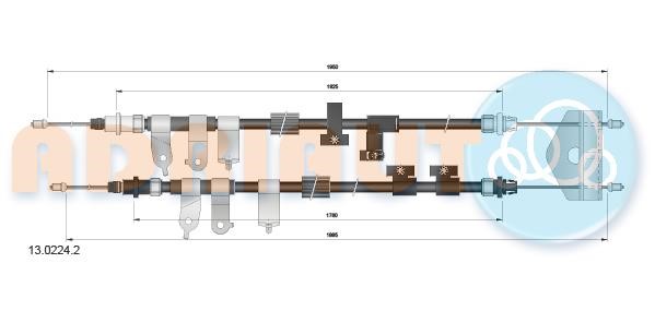 Adriauto 13.0224.2 Cable Pull, parking brake 1302242: Buy near me in Poland at 2407.PL - Good price!