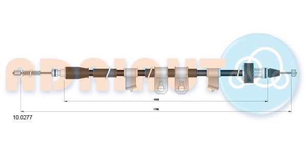 Adriauto 10.0277 Cable Pull, parking brake 100277: Buy near me in Poland at 2407.PL - Good price!