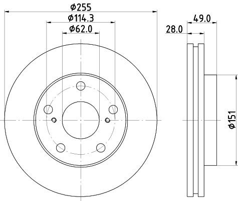 Nisshinbo ND1040K Front brake disc ventilated ND1040K: Buy near me in Poland at 2407.PL - Good price!