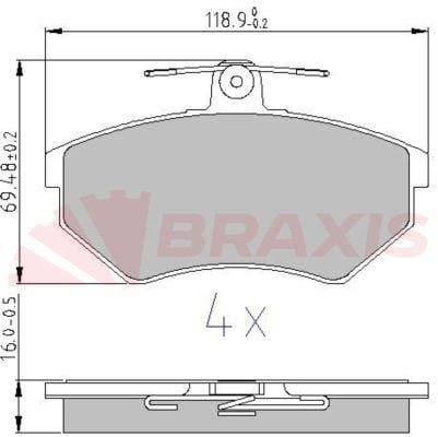 Braxis AA0607 Brake Pad Set, disc brake AA0607: Buy near me in Poland at 2407.PL - Good price!