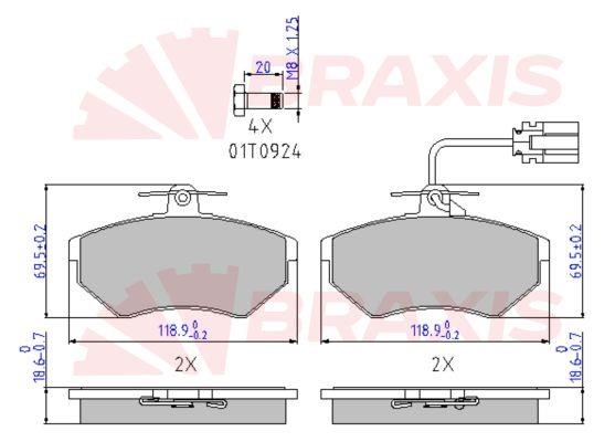 Braxis AA0653 Тормозные колодки дисковые, комплект AA0653: Отличная цена - Купить в Польше на 2407.PL!