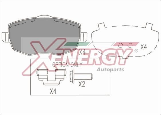 Xenergy X41196 Klocki hamulcowe, zestaw X41196: Dobra cena w Polsce na 2407.PL - Kup Teraz!