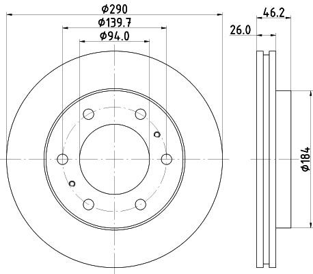 Nisshinbo ND3027K Front brake disc ventilated ND3027K: Buy near me in Poland at 2407.PL - Good price!