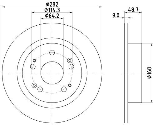 Nisshinbo ND8006K Rear brake disc, non-ventilated ND8006K: Buy near me in Poland at 2407.PL - Good price!