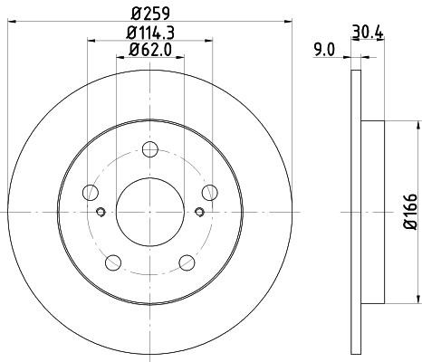 Nisshinbo ND1008K Диск гальмівний задній невентильований ND1008K: Приваблива ціна - Купити у Польщі на 2407.PL!