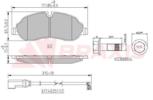 Braxis AA0619 Brake Pad Set, disc brake AA0619: Buy near me in Poland at 2407.PL - Good price!