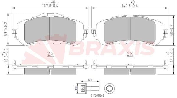 Braxis AA0623 Brake Pad Set, disc brake AA0623: Buy near me in Poland at 2407.PL - Good price!