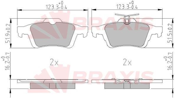 Braxis AA0629 Brake Pad Set, disc brake AA0629: Buy near me in Poland at 2407.PL - Good price!