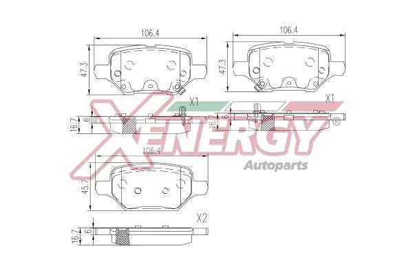Xenergy X41398 Brake Pad Set, disc brake X41398: Buy near me in Poland at 2407.PL - Good price!