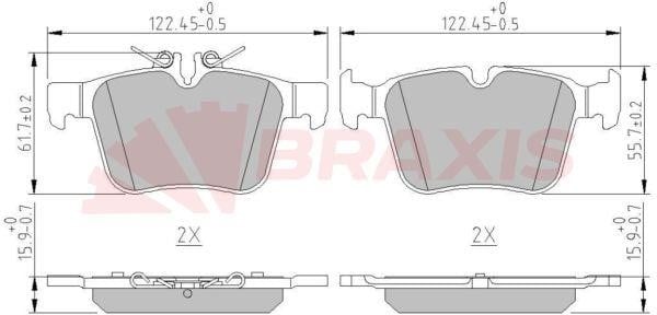 Braxis AA0618 Brake Pad Set, disc brake AA0618: Buy near me in Poland at 2407.PL - Good price!