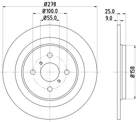 Nisshinbo ND1091K Rear brake disc, non-ventilated ND1091K: Buy near me in Poland at 2407.PL - Good price!