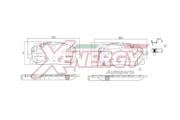 Xenergy X41401 Brake Pad Set, disc brake X41401: Buy near me in Poland at 2407.PL - Good price!