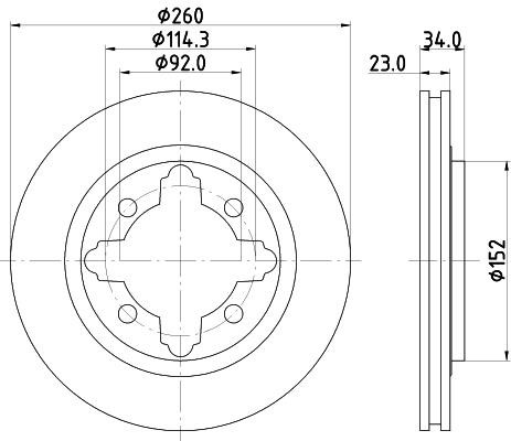 Nisshinbo ND8018K Тормозной диск передний вентилируемый ND8018K: Отличная цена - Купить в Польше на 2407.PL!