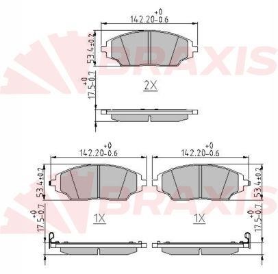 Braxis AA0680 Brake Pad Set, disc brake AA0680: Buy near me in Poland at 2407.PL - Good price!