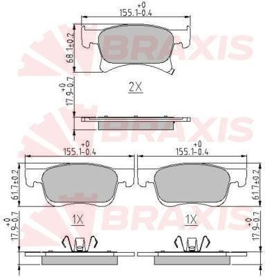 Braxis AA0630 Brake Pad Set, disc brake AA0630: Buy near me in Poland at 2407.PL - Good price!