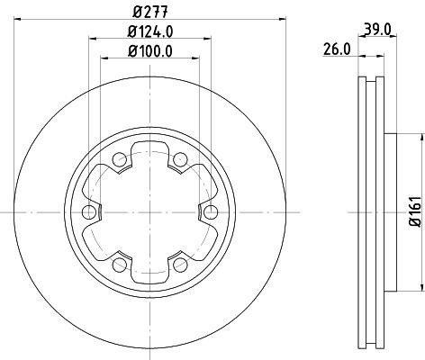 Nisshinbo ND2014 Тормозной диск передний вентилируемый ND2014: Отличная цена - Купить в Польше на 2407.PL!