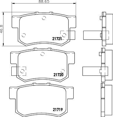 Nisshinbo NP8008 Rear disc brake pads, set NP8008: Buy near me at 2407.PL in Poland at an Affordable price!