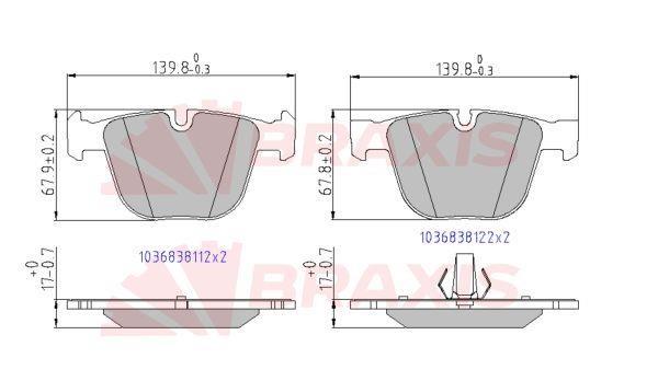 Braxis AA0650 Brake Pad Set, disc brake AA0650: Buy near me in Poland at 2407.PL - Good price!
