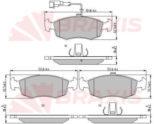 Braxis AA0625 Scheibenbremsbeläge, Set AA0625: Kaufen Sie zu einem guten Preis in Polen bei 2407.PL!