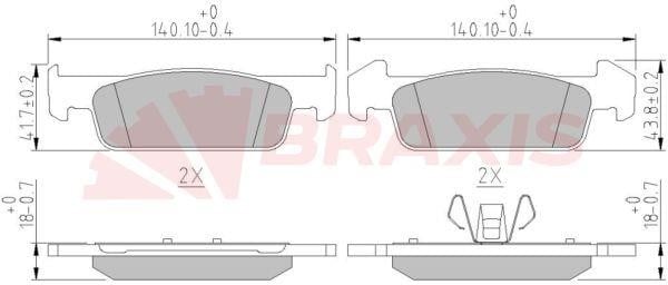 Braxis AA0611 Brake Pad Set, disc brake AA0611: Buy near me at 2407.PL in Poland at an Affordable price!