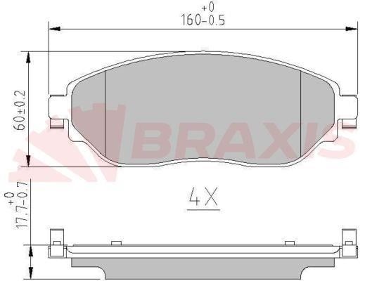 Braxis AA0606 Brake Pad Set, disc brake AA0606: Buy near me in Poland at 2407.PL - Good price!