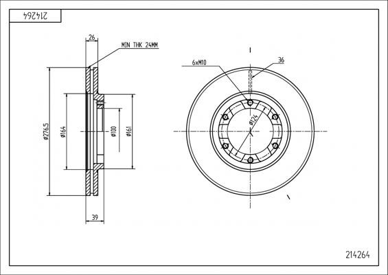 Hart 214 264 Brake Disc 214264: Buy near me at 2407.PL in Poland at an Affordable price!