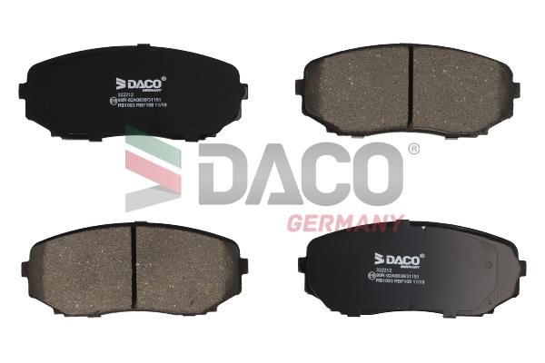 Daco 322212 Brake Pad Set, disc brake 322212: Buy near me in Poland at 2407.PL - Good price!