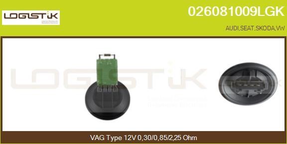 LGK 026081009LGK Resistor, interior blower 026081009LGK: Buy near me in Poland at 2407.PL - Good price!