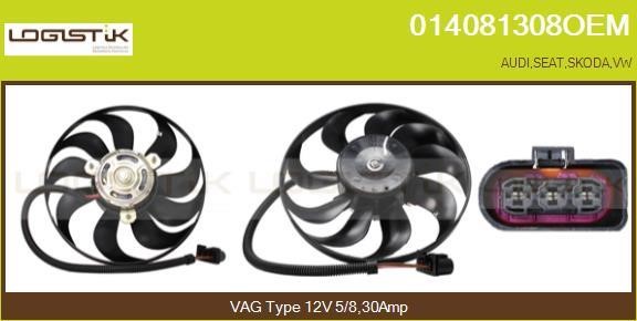 LGK 014081308OEM Вентилятор радиатора охлаждения 014081308OEM: Отличная цена - Купить в Польше на 2407.PL!